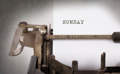 Sunday typography on a vintage typewriter