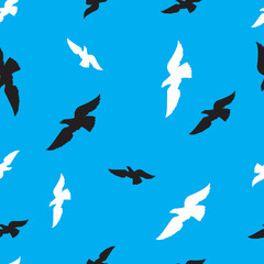 Seamless background with birds of prey
