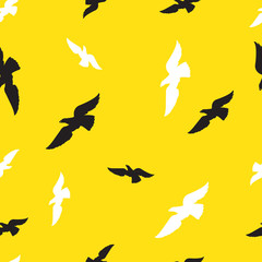 Seamless background with birds of prey
