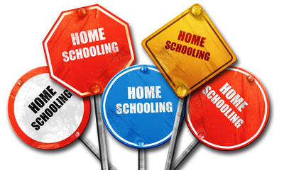 homeschooling, 3D rendering, rough street sign collection