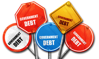 government debt, 3D rendering, rough street sign collection