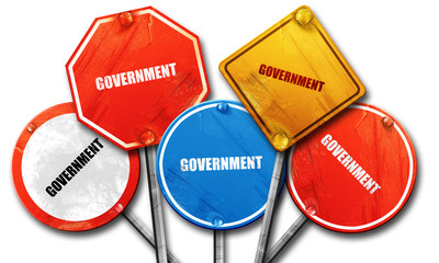 government, 3D rendering, rough street sign collection
