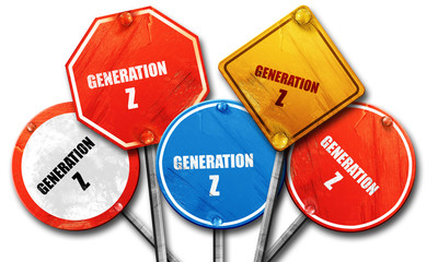 generation z, 3D rendering, rough street sign collection