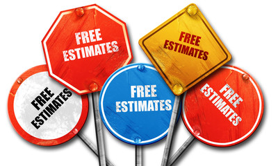 free estimate, 3D rendering, rough street sign collection