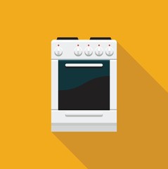 A stove with an oven. Flat icon