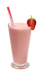 strawberry smoothie isolated on white background