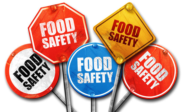 Food Safety, 3D Rendering, Rough Street Sign Collection