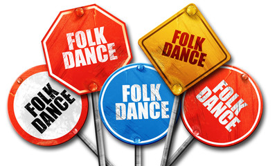 folk dance, 3D rendering, rough street sign collection