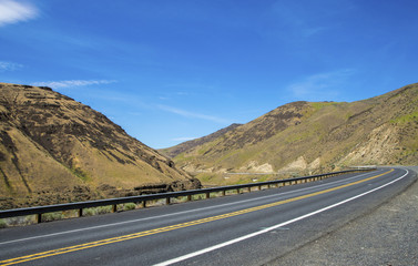 Countryside road in Washington State desert 