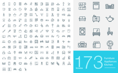 173 line icons