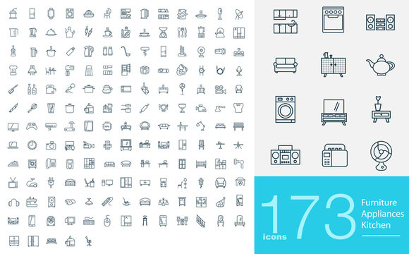 173 line icons
