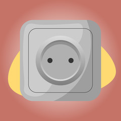 Power socket colorful icon
