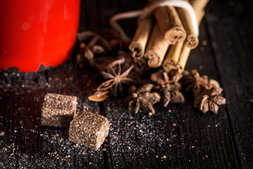 Lumps of brown sugar