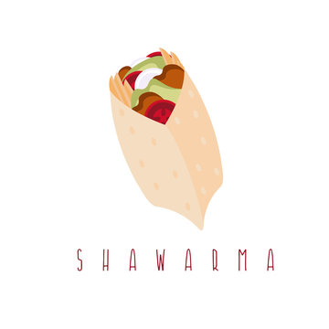 shawarma gyros doner kabob isolated vector design template