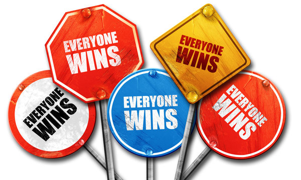 Everyone Wins, 3D Rendering, Rough Street Sign Collection