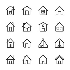 Outline Vector House Icon Set