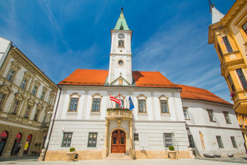 Obraz premium City Hall palace on King Tomislav Square in Varazdin Croatia 