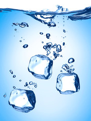 ice cube splash in water cold