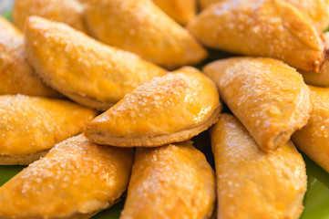 Freshly baked cookies with curd