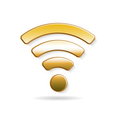 Golden wifi logo. Vector graphic design