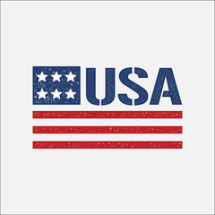 4th of july patriotic flag vintage logo. Vector graphic design