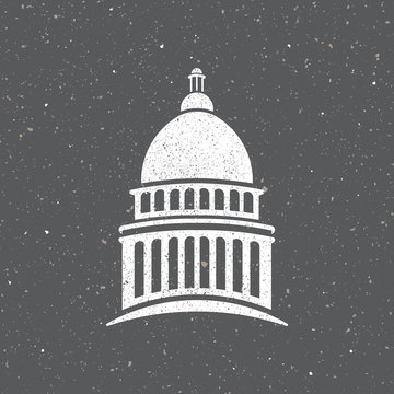 USA capitol logo vintage style. Vector graphic design