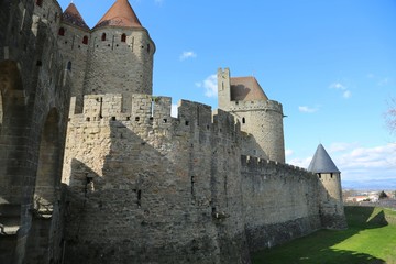 Fototapeta na wymiar Carcassonne, Burg, Festung, Languedoc Roussillion, Frankreich
