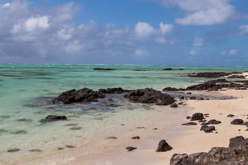 Fototapeta na wymiar tropical beach in Mauritius Island, Indian Ocean