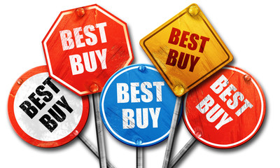 best buy sign, 3D rendering, rough street sign collection
