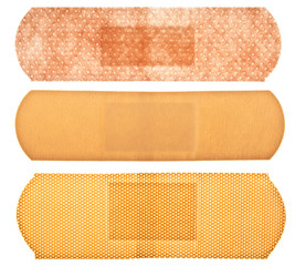 Set of different adhesive plaster isolated on white background