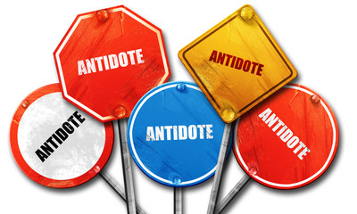 antidote, 3D rendering, rough street sign collection