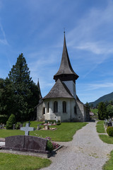 Fototapeta na wymiar Church in Rougemont Vaud canton Switzerland
