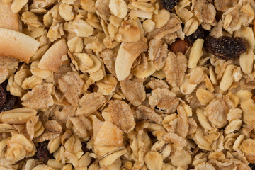 Closeup of a pile of muesli
