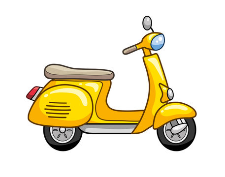 Yellow scooter icon.