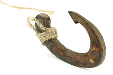 fishhook made of bone in the East Sepik Province/ Papua New Guinea