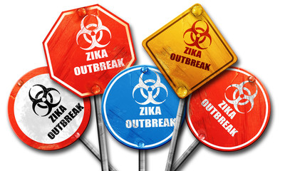 Zika virus concept background, 3D rendering, rough street sign c