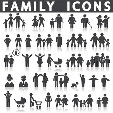 Family icons set 