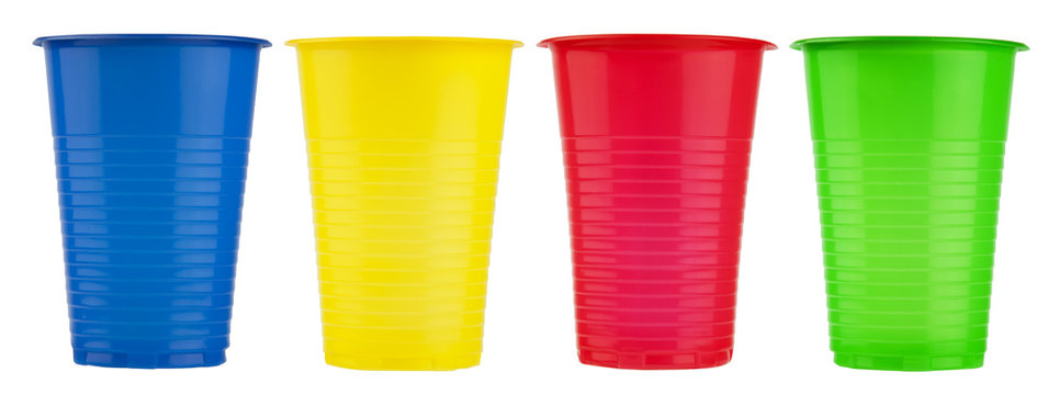 Multicolor disposable plastic cups