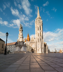 Matthias church and Statue of Holy Trinity in Budapest