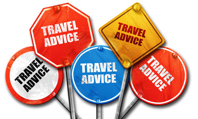 travel advice, 3D rendering, rough street sign collection