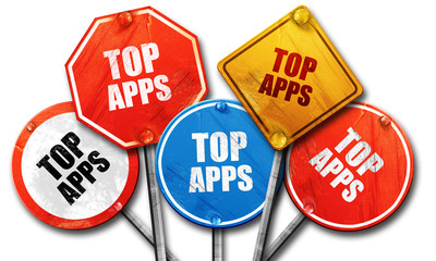 top apps, 3D rendering, rough street sign collection