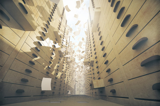 Paper flying around archive