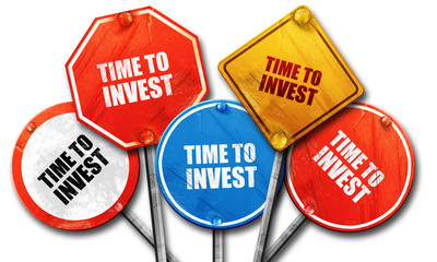 time to invest, 3D rendering, rough street sign collection