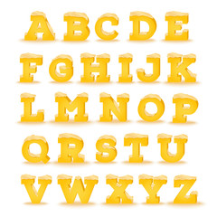 Summer alphabet with sand pile effect. EPS 10 vector illustration, transparent shadow