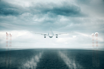 Fototapeta na wymiar Airplane taking off