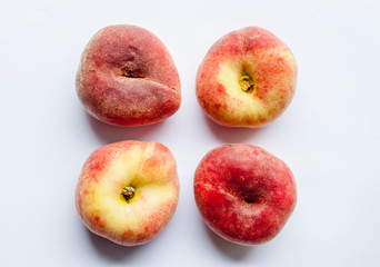 peaches on white background