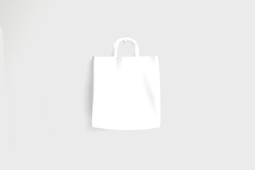 Blank white paper bag