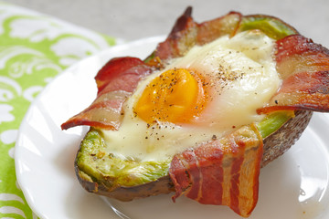 Avocado Egg Boats with bacon