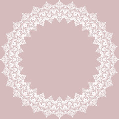 Floral Modern Vector Round Frame