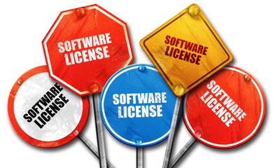 software license, 3D rendering, rough street sign collection
